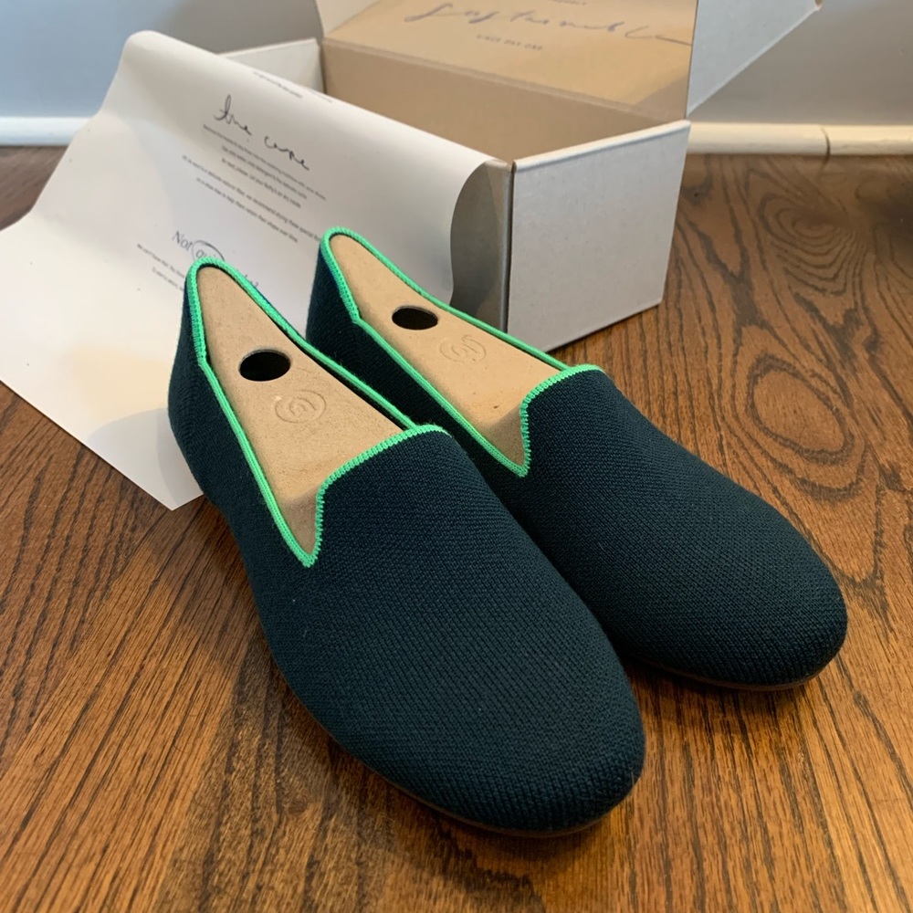 Rothys Loafer - Winter Green Merino Wool - Size 8.5